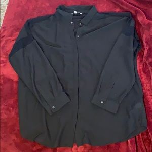 Black XL sheer snap up Calvin Klein blouse